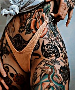 I Don’t Know The Model But Her Tattoo Are Soo Awesome. Original Link.