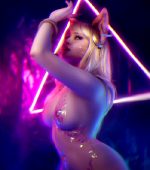 Ahri Neon Singer Cosplay Photoshoot By Dzikan