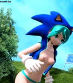 Nude Hatsune Miku Sonic Style cute ass Dreaming Leaf Project Diva