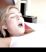 Skinny teen promises to be a good girl in bed. Cum in mouth