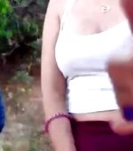 Two crazy babes masturbating and squirting in public live