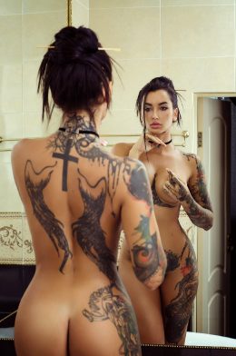 Admiring Her Own Ink.