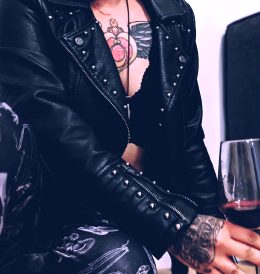 Bats, Sailor Moon Tattoo, Wine And Leather Jacket :) Anyone Else Is Dressing Up For Chilling During Quarantine?