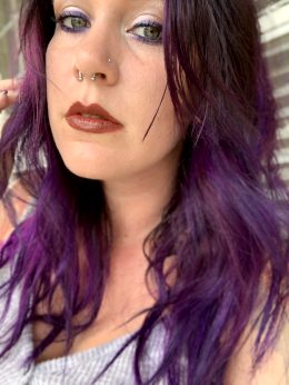 Purple Hair Don’t Care #piercings #tattoos